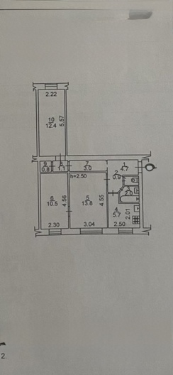 Квартири, 55/37/6 м2, этаж 1/5